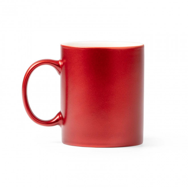 MUG EN CERAMIQUE PERSONNALISE NACRE 350ML 'GLIMT' - rouge