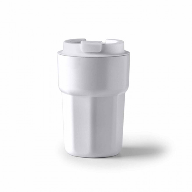 MUG ISOTHERME PERSONNALISABLE EN ACIER 350ML 'DODMAC' - blanc