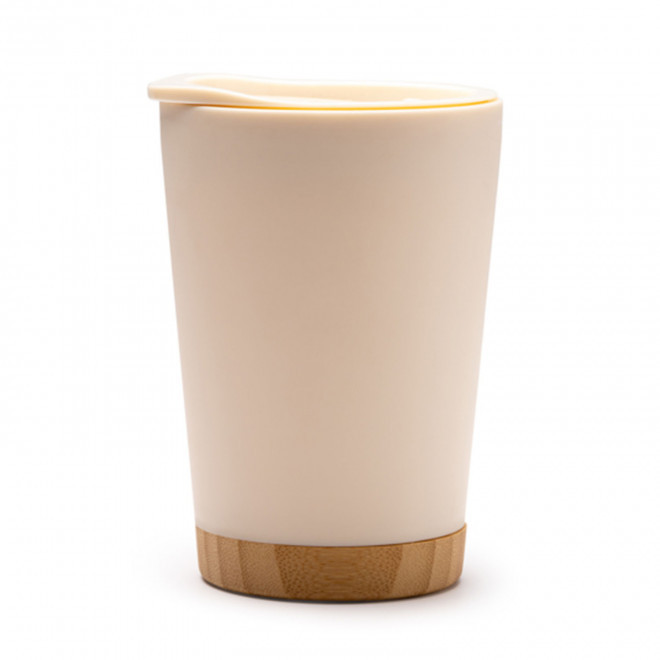 MUG ISOTHERME BAMBOU 290ML PERSONNALISABLE 'SAPIA RECYCLE' - beige