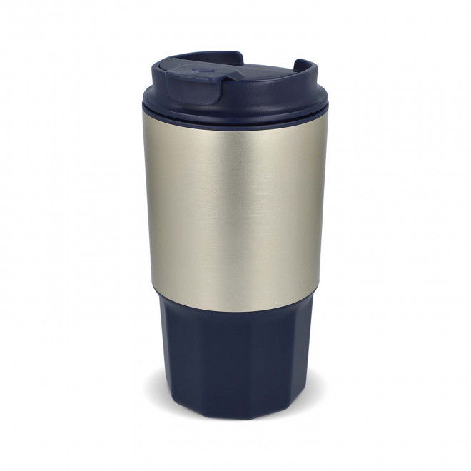 MUG ISOTHERME PLASTIQUE 450ML PERSONNALISABLE 'DODMAC' - bleu fonce