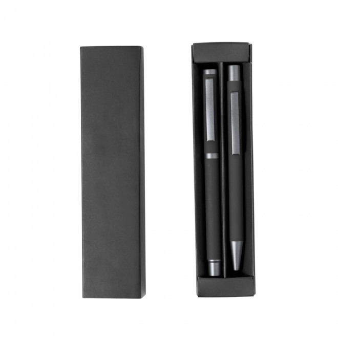 PARURE DE STYLOS PERSONNALISEE 'SOFTLY'  - noir