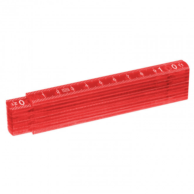 MÈTRE PLIANT PERSONNALISABLE PLASTIQUE 'MINESURA' 2M - rouge