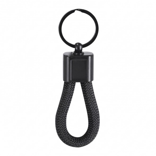PORTE CLES CORDE PERSONNALISE 'GIDAZ' - noir