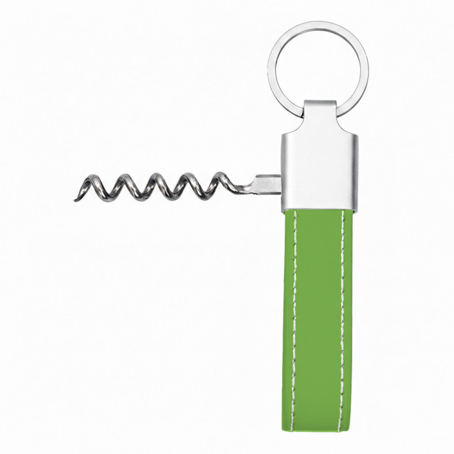 PORTE CLES TIRE BOUCHON EN PU PERSONNALISE 'POTI VIN' - vert clair