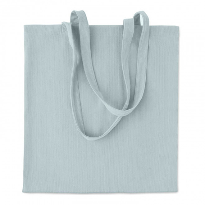 TOTE BAG EN VELOURS COTELE PERSONNALISE 'MOMAX' - bleu clair