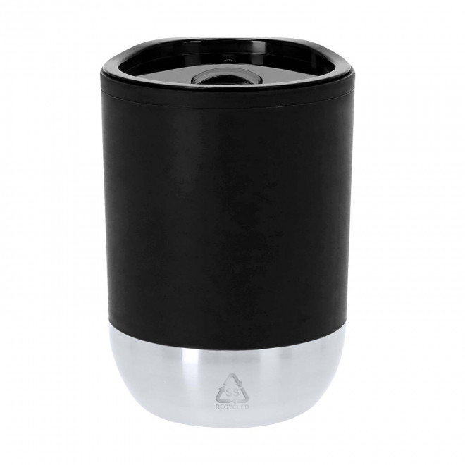 MUG ISOTHERME PERSONNALISE EN PP ET ACIER 300ML 'GOUGO' - noir