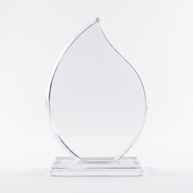 TROPHEE EN VERRE PERSONNALISE 'VICKY QUADRI FLAMME' - transparent