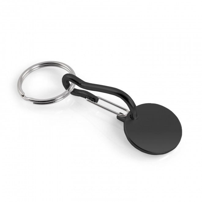 PORTE CLES JETON ALU PERSONNALISABLE 'SEGNA MOUSQUETON' - noir