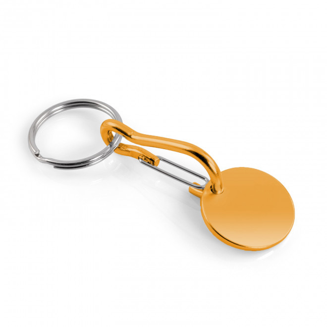 PORTE CLES JETON ALU PERSONNALISABLE 'SEGNA MOUSQUETON' - orange