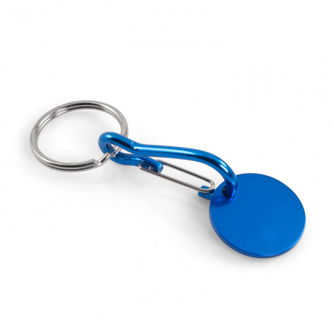 PORTE CLES JETON ALU PERSONNALISABLE 'SEGNA MOUSQUETON' - bleu foncé