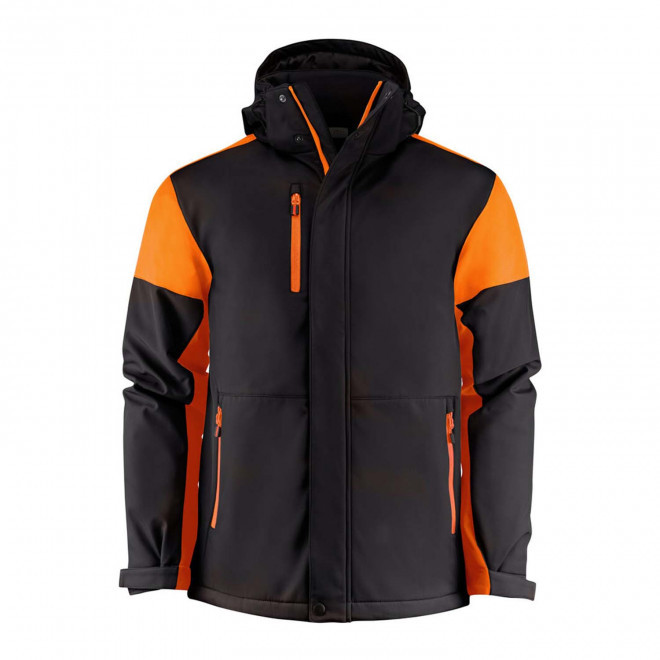 SOFTSHELL HOMME PERSONNALISEE 'PRIME PADDED' - noir/orange