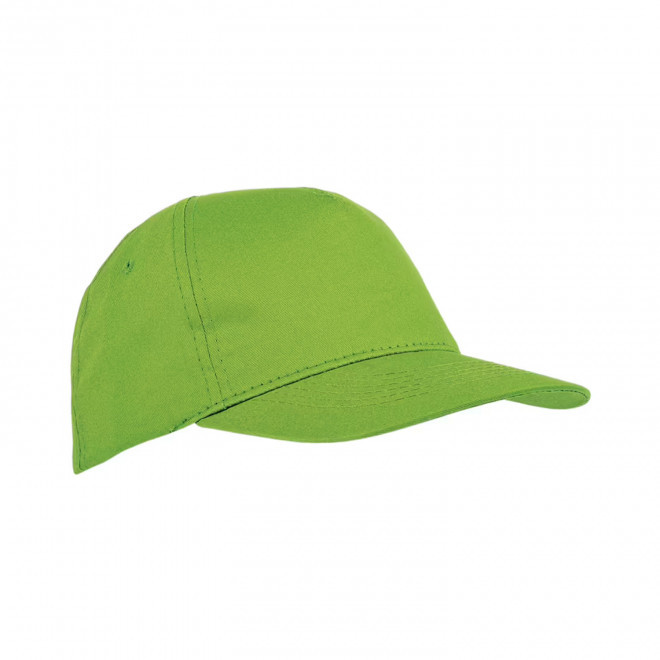 CASQUETTE PERSONNALISABLE ENFANT 5 PANS 'BASICA COTON' - vert pomme