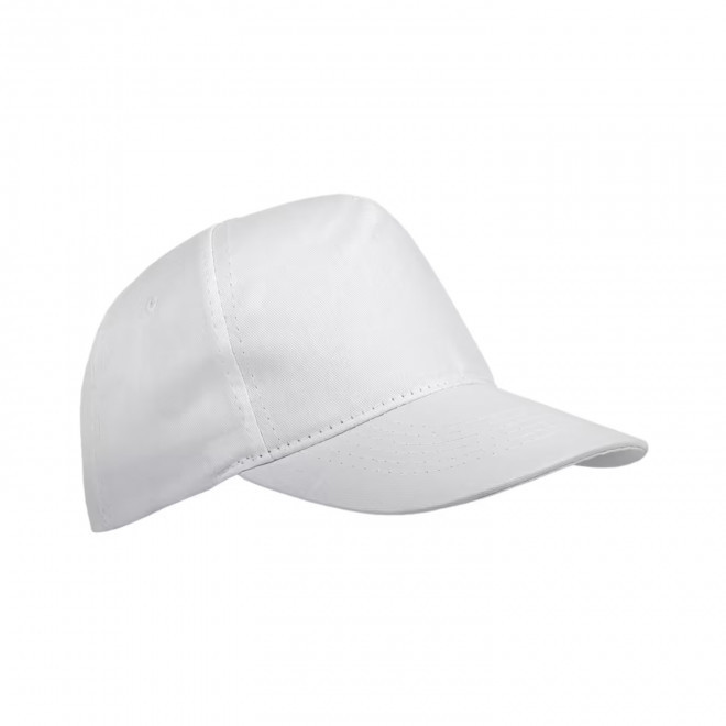 CASQUETTE PERSONNALISBALE ENFANT 5 PANS 'BASICA POLYESTER' - blanc