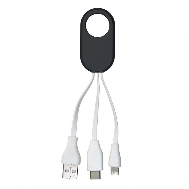 CABLE DE CHARGE PERSONNALISABLE 'YDROS' - noir