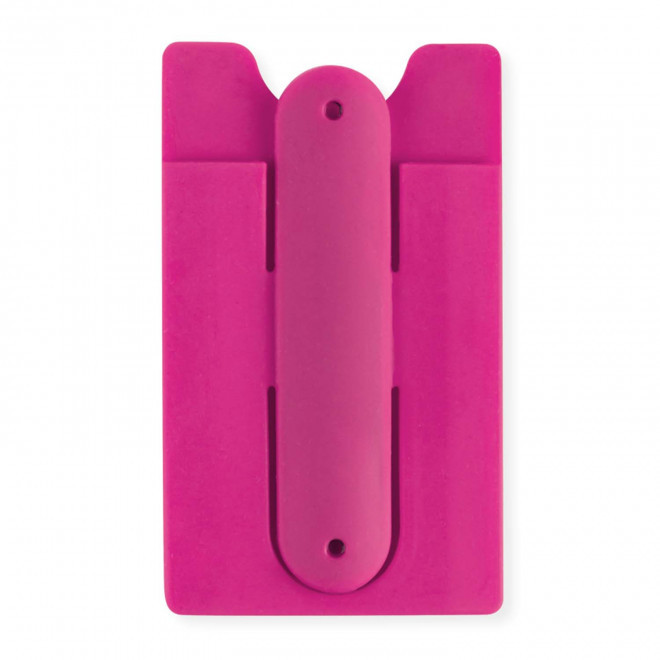 PORTE CARTE PERSONNALISABLE SUPPORT TEL 'SKELBO' - fuchsia