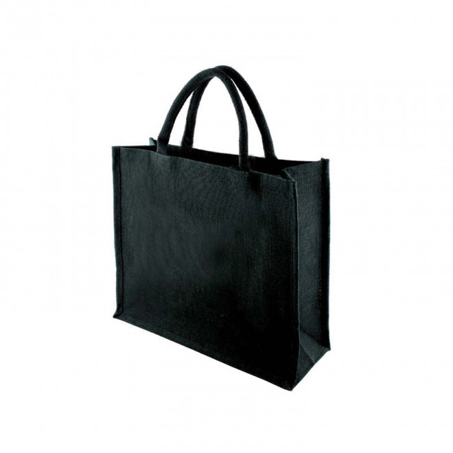 SAC JUTE COLORE PERSONNALISABLE 'MADOU COLOR' - noir