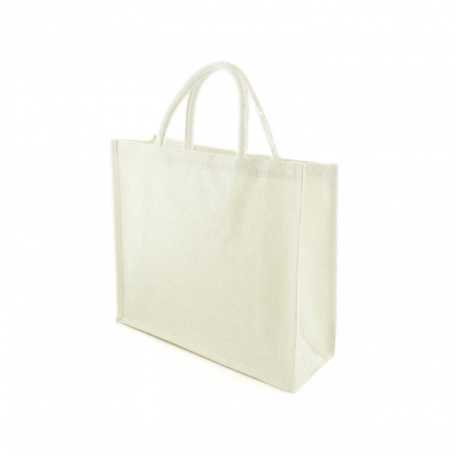 SAC JUTE COLORE PERSONNALISABLE 'MADOU COLOR' - blanc