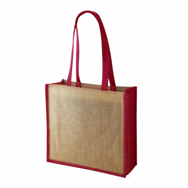 SAC EN JUTE COLORE PERSONNALISABLE 'LEONA' - rouge