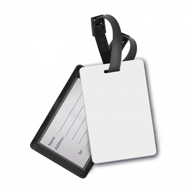 ETIQUETTE A BAGAGE PERSONNALISABLE PVS FLEX 'DEMILO' - noir