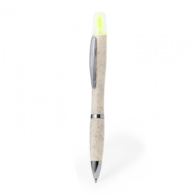STYLO/SURLIGNEUR PERSONNALISABLE 'RIODUO BLE' - naturel