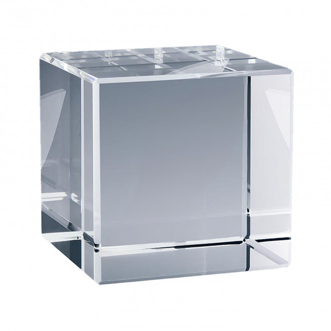 TROPHEE EN VERRE PERSONNALISABLE 'OWARD CUBE 4 CM' - transparent
