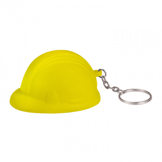 PORTE CLES PERSONNALISABLE ANTI STRESS CASQUE 'KASKI' - jaune