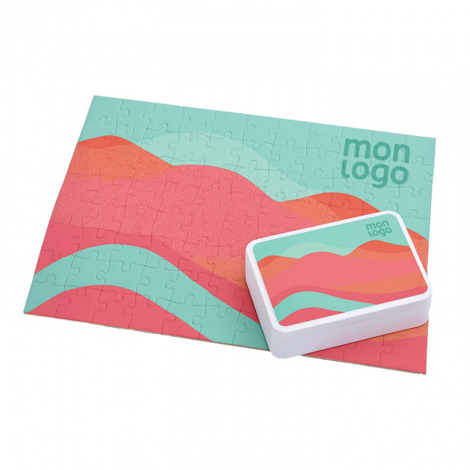 BOITE METAL AVEC PUZZLE 120 PIECES PERSONNALISE 'PRALO' - quadrichromie