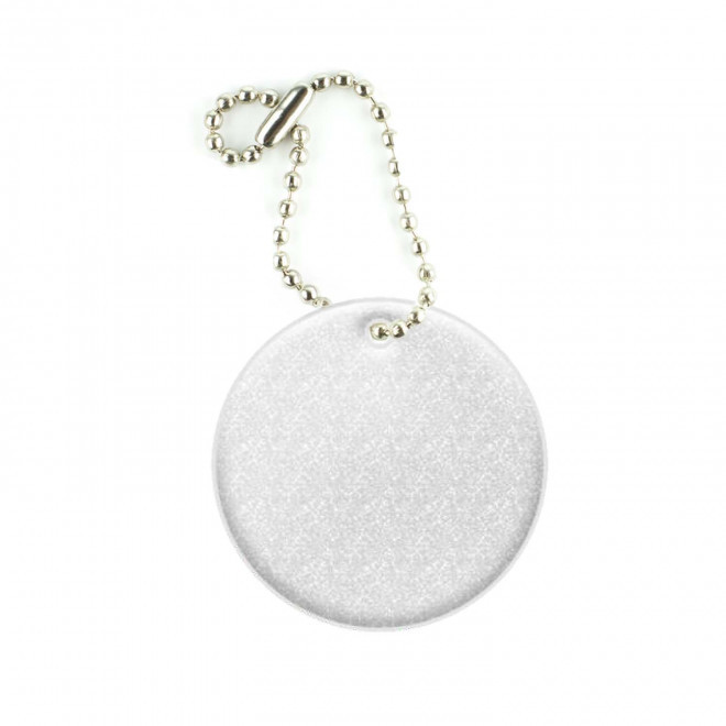 PORTE-CLE REFLECHISSANT PRO ROND PERSONNALISABLE 'SIMI' - gris