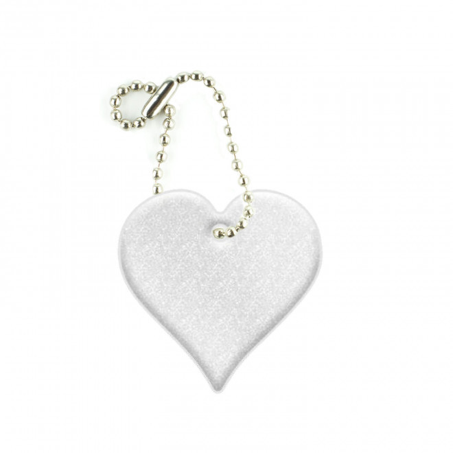 PORTE-CLE REFLECHISSANT PRO COEUR PERSONNALISABLE 'SIMI' - gris