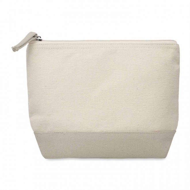 TROUSSE DE TOILETTE PUBLICITAIRE EN COTON BICOLORE 'MELLY' - gris clair