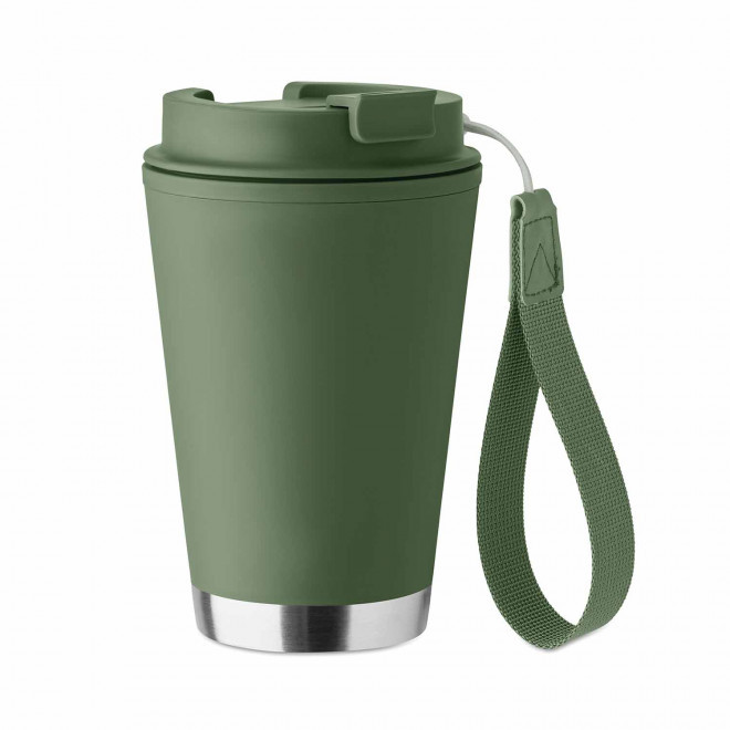 MUG DOUBLE PAROI PLASTIQUE PERSONNALISE 300ML 'MALTEAS' - vert foncé