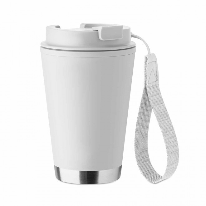 MUG DOUBLE PAROI PLASTIQUE PERSONNALISE 300ML 'MALTEAS' - blanc