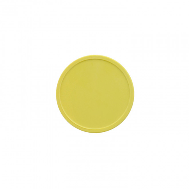 JETON PERSONNALISE EN PLASTIQUE RECYCLE GRAVE 'MONNET' - jaune