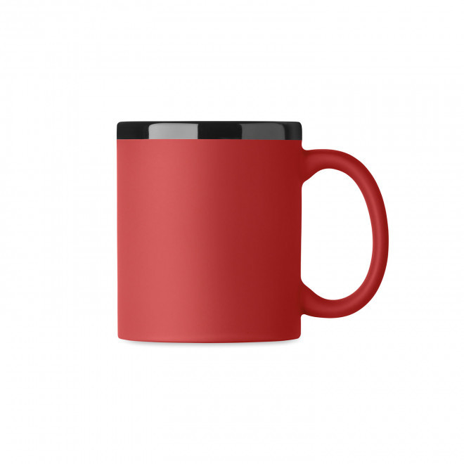 MUG CERAMIQUE PERSONNALISABLE INTERIEUR NOIR 'SOFT COLOR' - rouge