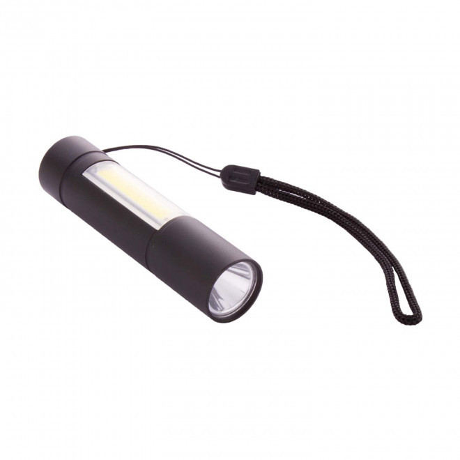 LAMPE DE POCHE RECHARGEABLE PERSONNALISABLE 'MINI COBA' - noir