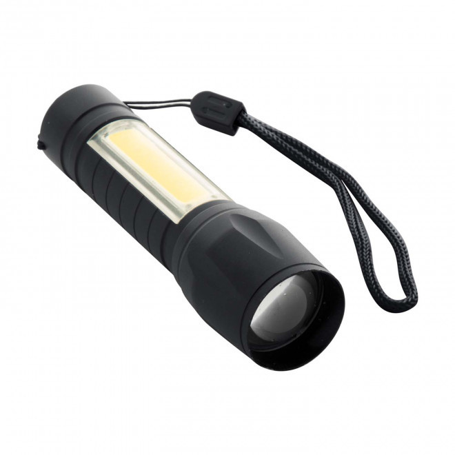 LAMPE DE POCHE RECHARGEABLE PERSONNALISABLE 'COBA PLUS' - noir
