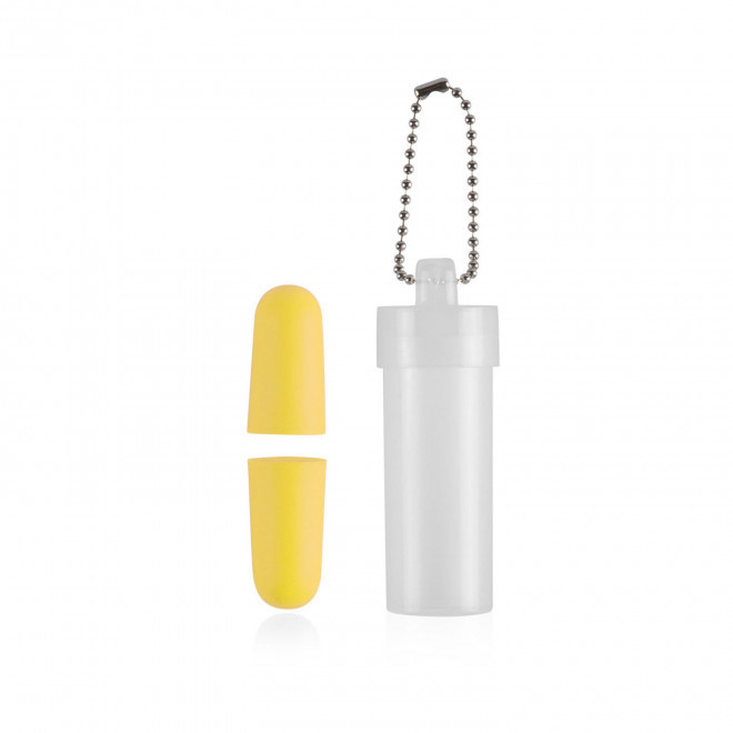 PORTE CLES BOUCHONS ANTI BRUIT PERSONNALISABLE 'SILENTO' - jaune