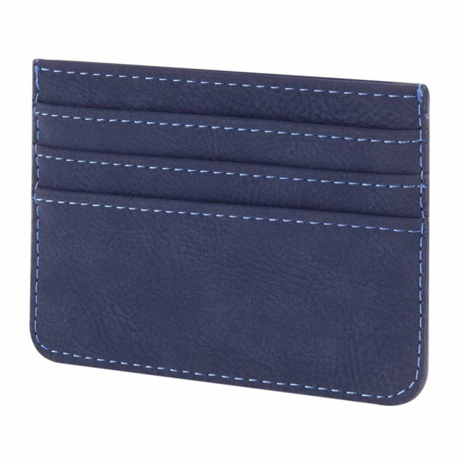 PORTE CARTES ANTI RFID EN PU PERSONNALISABLE 'ATIKO' - bleu