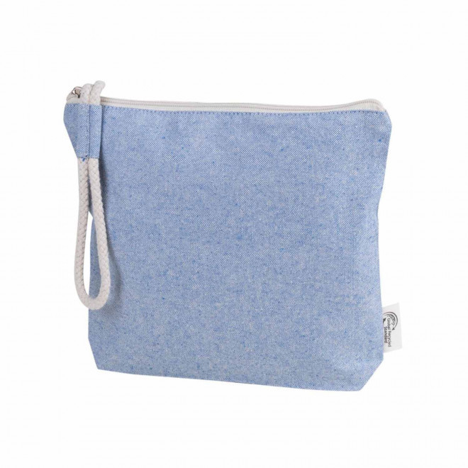 TROUSSE EN COTON RECYCLE PERSONNALISABLE 'DAYAS MAXI' - bleu