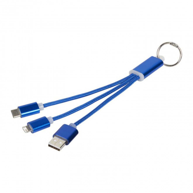 CABLE COURT 3 EN 1 PERSONNALISABLE 'FIBOU MINI' - bleu