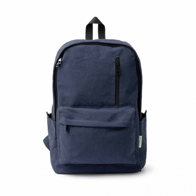 SAC A DOS PERSONNALISABLE COTON RECYCLE 'TITUR' - bleu marine