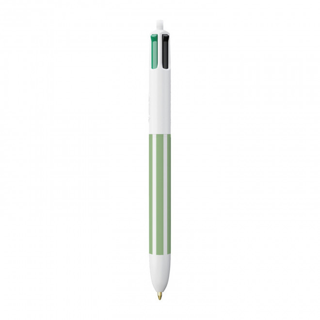 STYLO BIC® PERSONNALISE '4 COULEURS RAYURES' - vert