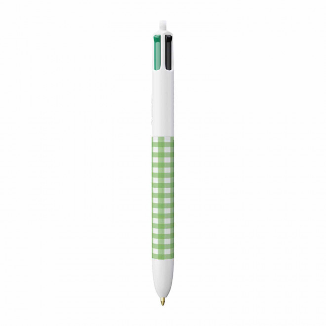 STYLO BIC® PERSONNALISABLE '4 COULEURS VICHY' - vert