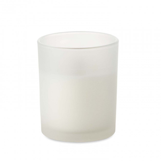 BOUGIE PARFUMEE MECHE BOIS PERSONNALISABLE 'BANILBO S' - blanc