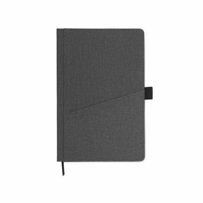 CARNET PERSONNALISABLE A5 RPET AVEC POCHE 'LEXI' - gris