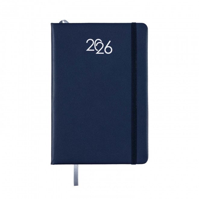 AGENDA JOURNALIER PERSONNALISABLE EN PU 'MARCHO' - bleu marine