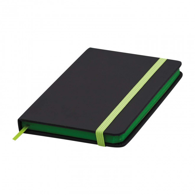 CARNET A6 PERSONNALISABLE 'LEVENTO COLOR' - noir/vert
