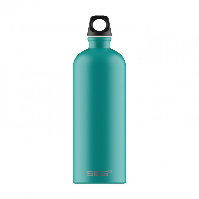 GOURDE EN ALUMINIUM SIGG 1L PERSONNALISABLE 'TRAVELLER' - turquoise mat