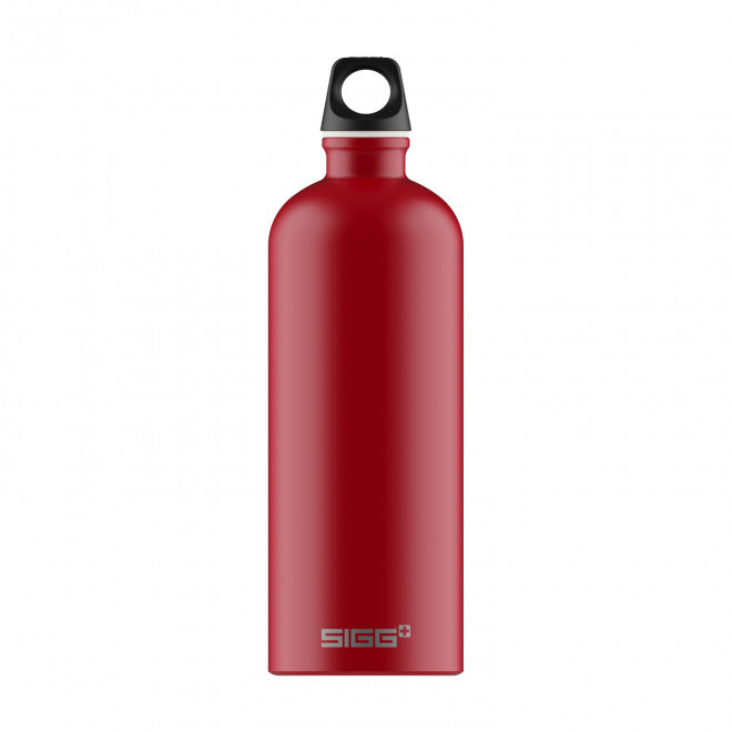 GOURDE EN ALUMINIUM SIGG 1L PERSONNALISABLE 'TRAVELLER' - Rouge mat