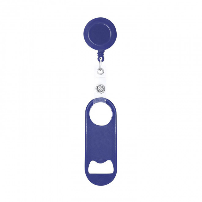 PORTE CLES DECAPSULEUR DEROULEUR PERSONNALISE 'FALY' - bleu